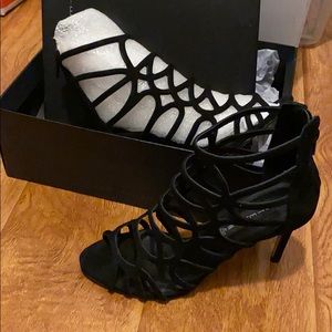 Strappy black heels by Steven by Steve Madden